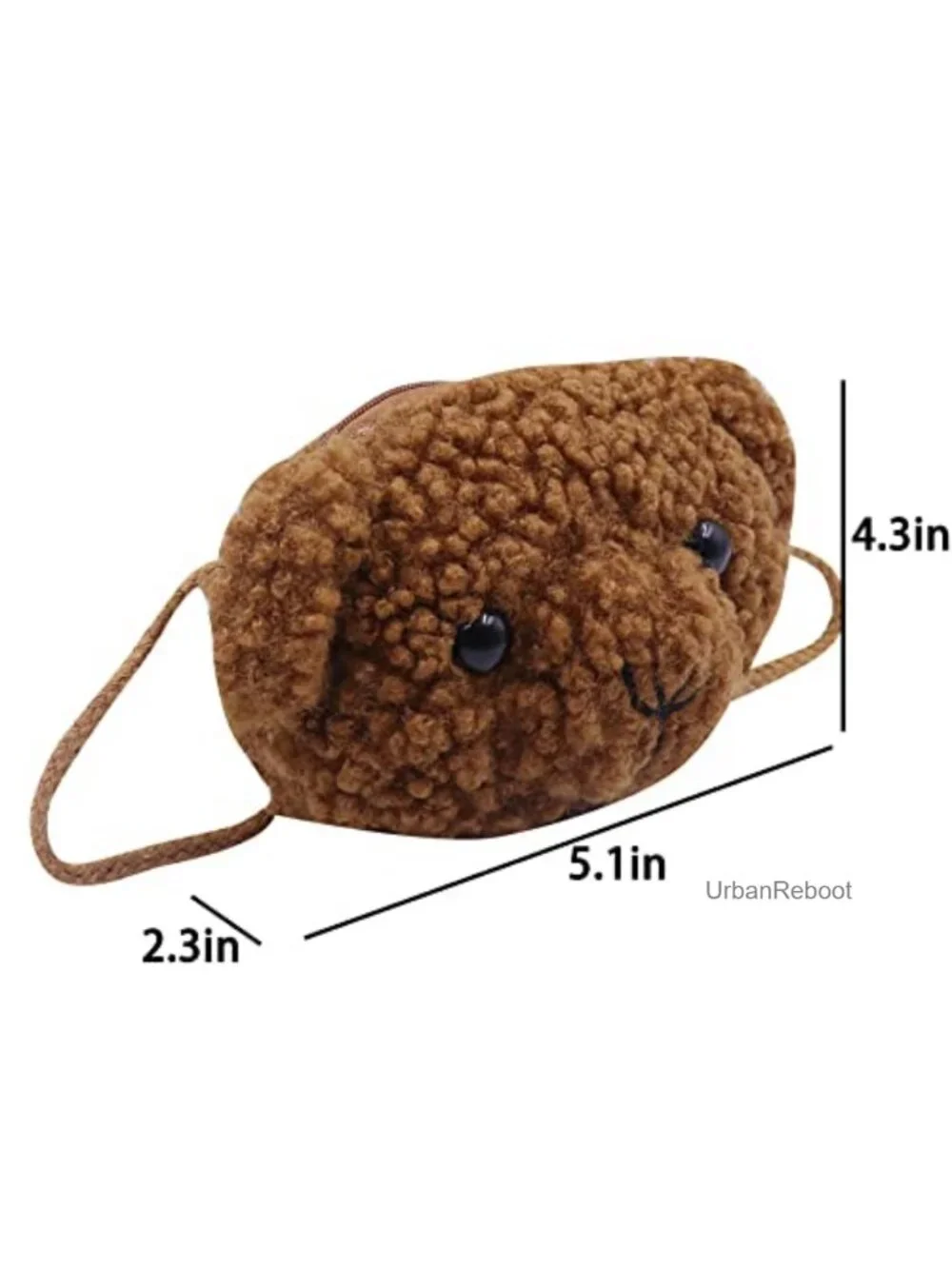 Plush Bear Coin Purse Crossbody Bag Mini Stuffed Animal for Kids Girls